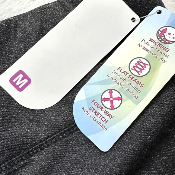 NWT Shosho Active Charcoal Grey Capri Leggings Crisscross M - Picture 5 of 8